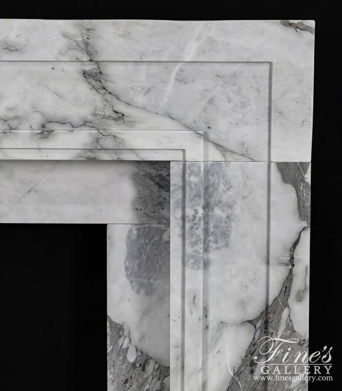 Marble Fireplaces  - Classic Contemporary Style Mantel In Exotic Arabascato Marble - MFP-2621